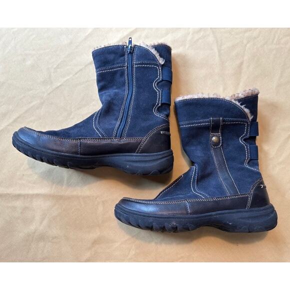 Clarks Andes Fortune Blue suede and faux fur lined boots 6.5M - Picture 2 of 14